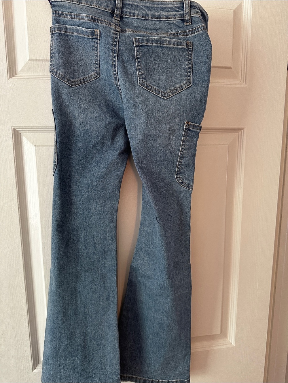 Hippie Girl High Rise Flare Jeans - Medium Wash Blue - Picture 4 of 4